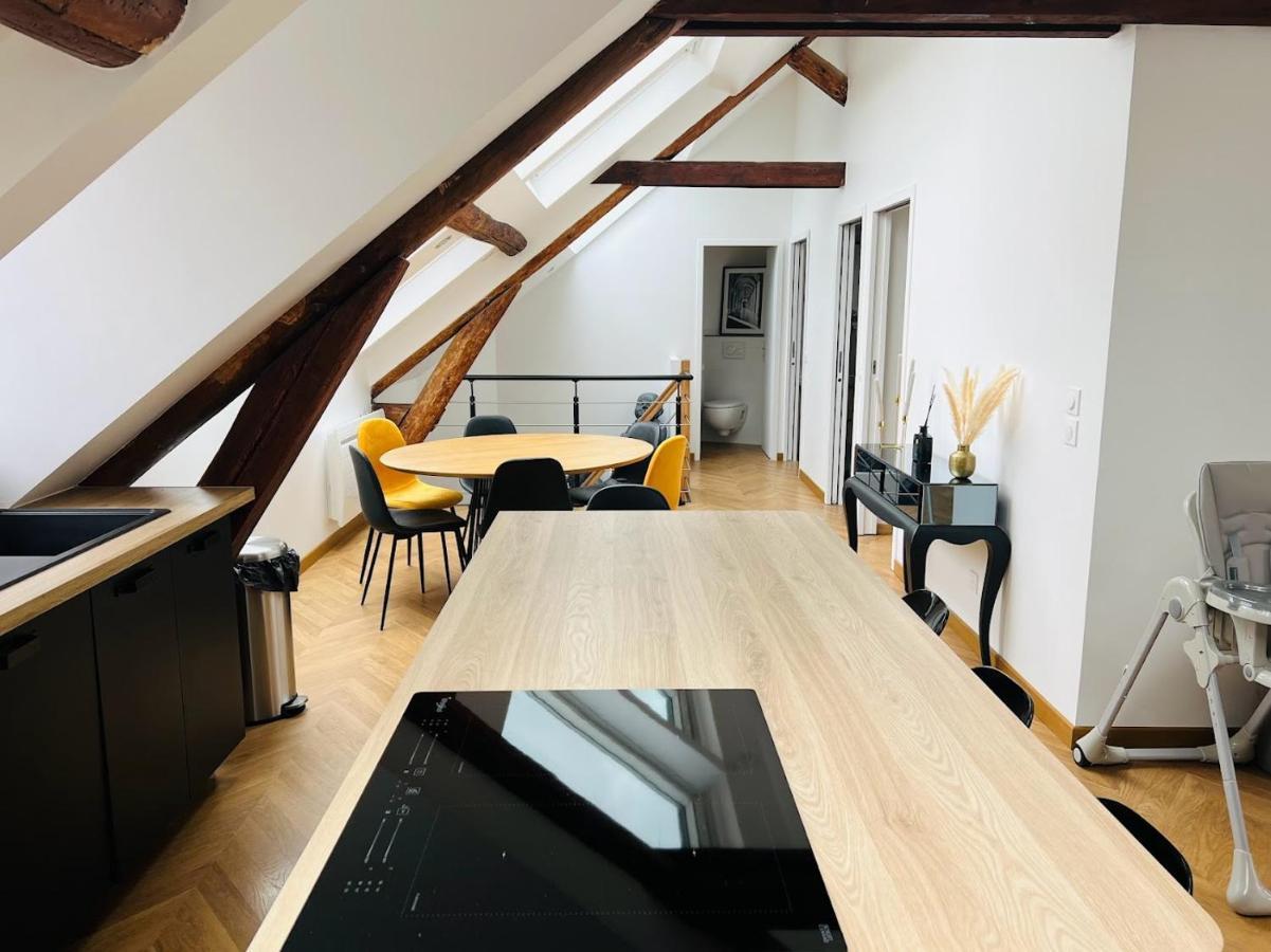 Elegant T4 Centre Reims/Parking Prive Apartment Exterior foto